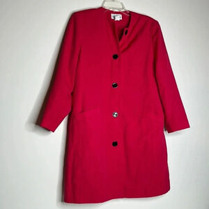 Henry Lee | women’s beautiful vintage magenta button coat | size 10